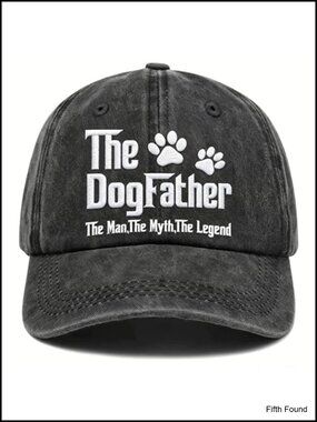 Dog Dad Embroidered Baseball Cap - Vintage Washed Cotton Adjustable Gift for Men